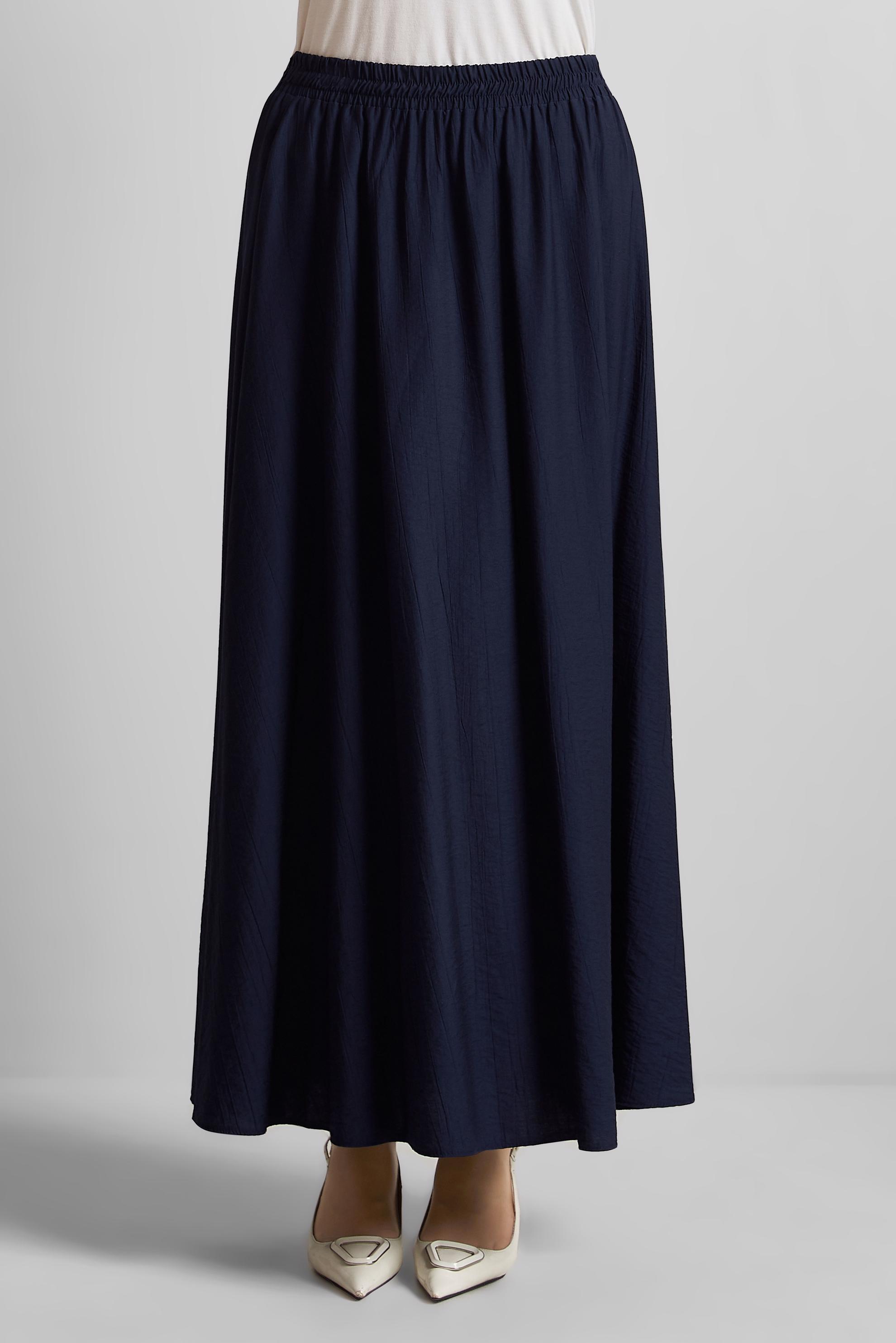 Tesettür giyim LACİVERT BELİ LASTİKLİ ETEK 60689