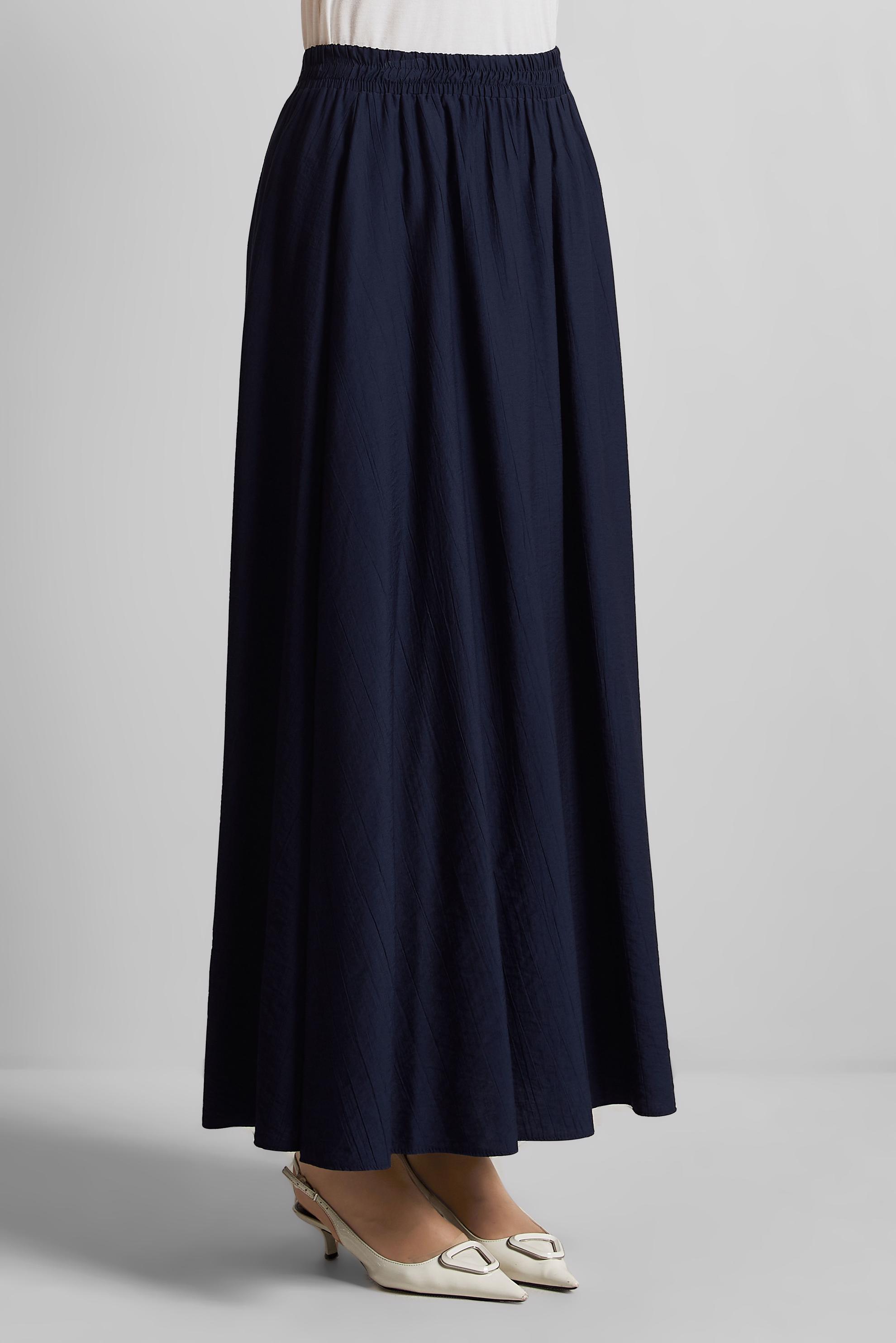 Tesettür giyim LACİVERT BELİ LASTİKLİ ETEK 60689