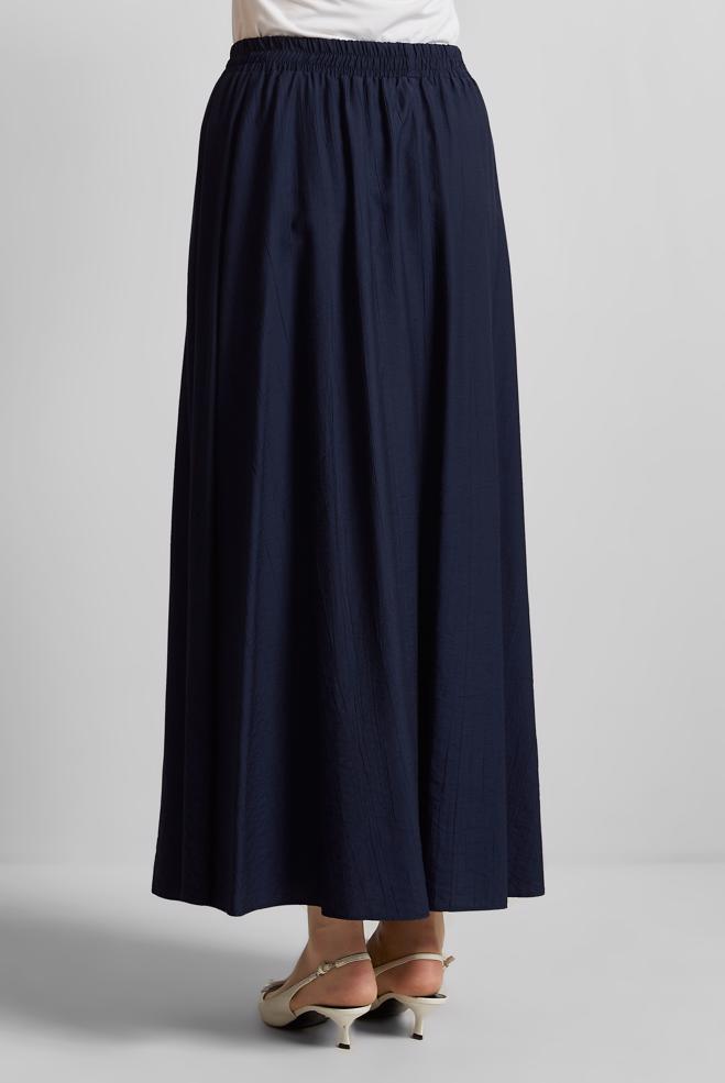 Hijab-Kleidung NAVY BLAU ROCK MIT ELASTISCHER TAILLE 60689 - ALVİNA