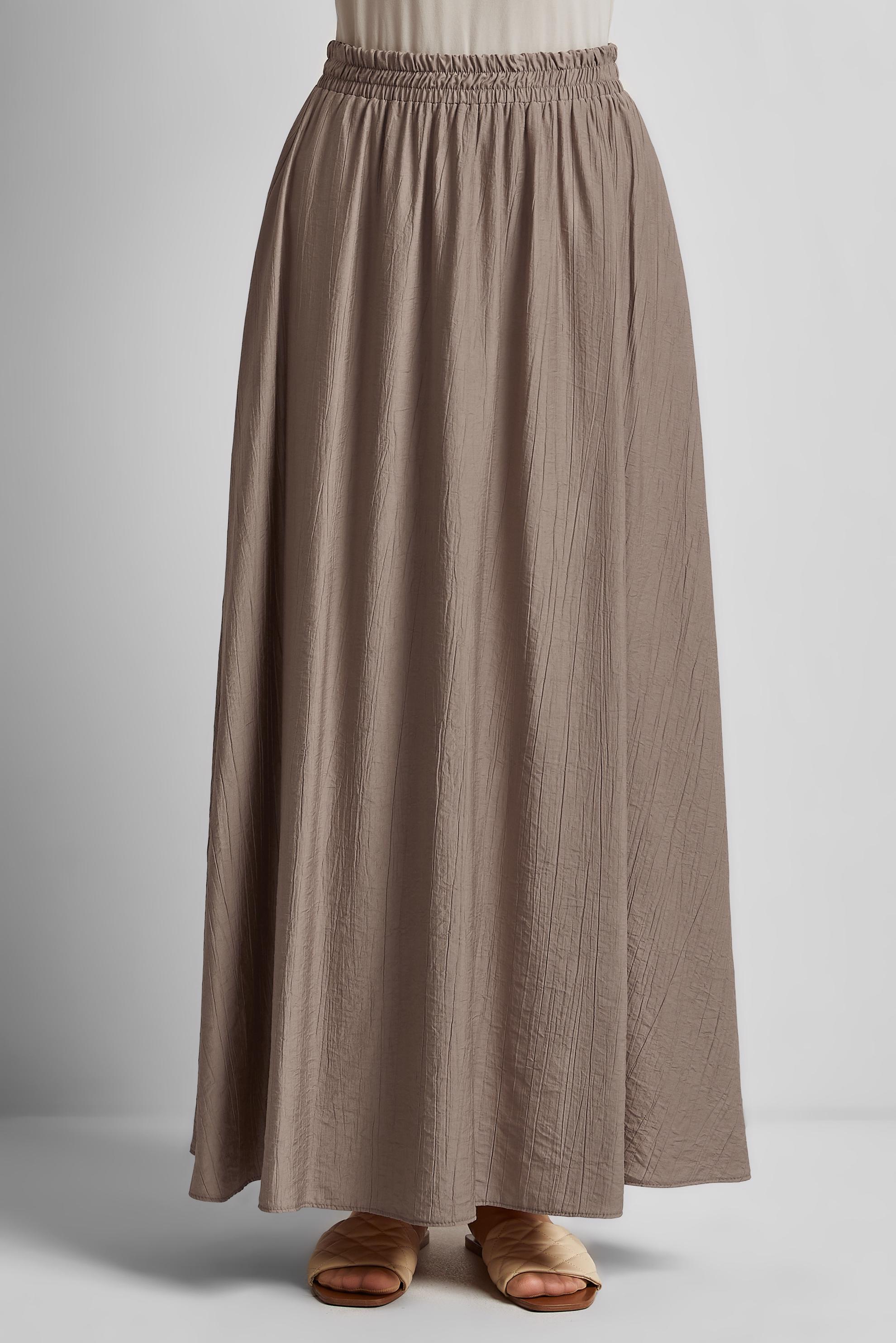 Tesettür giyim VİZON BELİ LASTİKLİ ETEK 60689