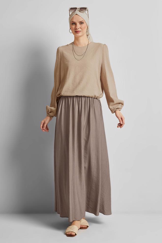 Hijab-Kleidung NERZ ROCK MIT ELASTISCHER TAILLE 60689 - ALVİNA