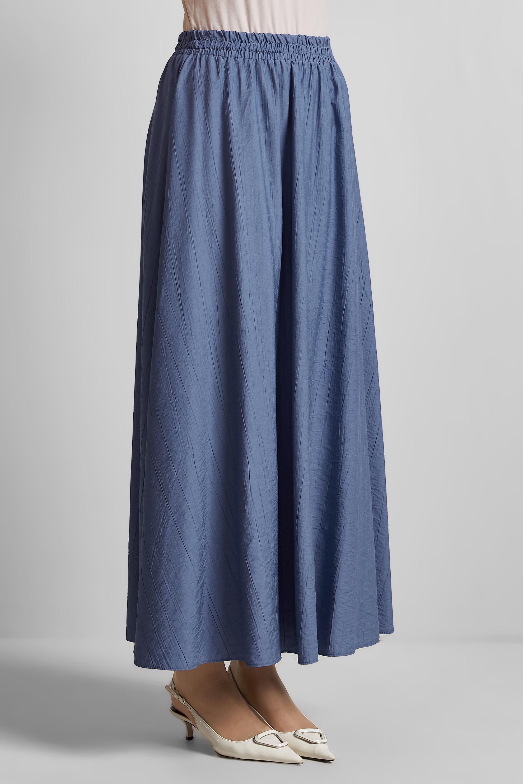 Tesettür giyim LACİVERT BELİ LASTİKLİ ETEK 60689