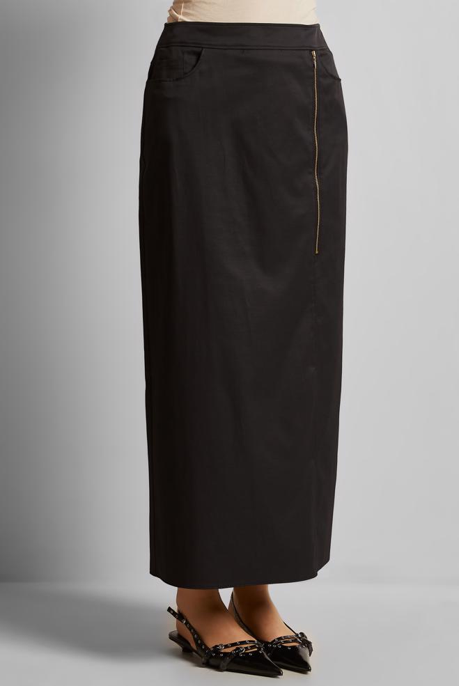 Hijab clothing BLACK COTTON SKIRT 60692 - ALVİNA