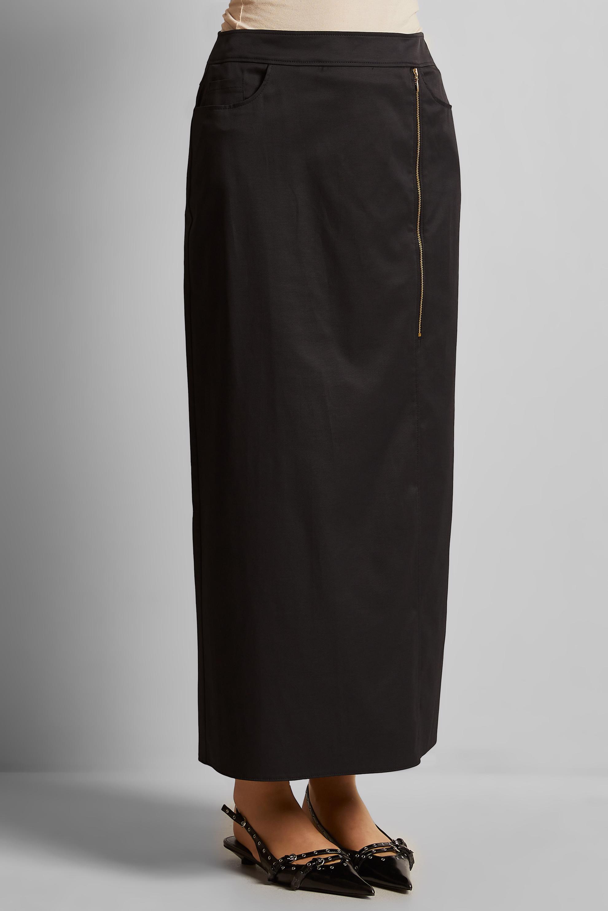 Tesettür giyim SİYAH PAMUKLU DÜZ KESİM ETEK 60692