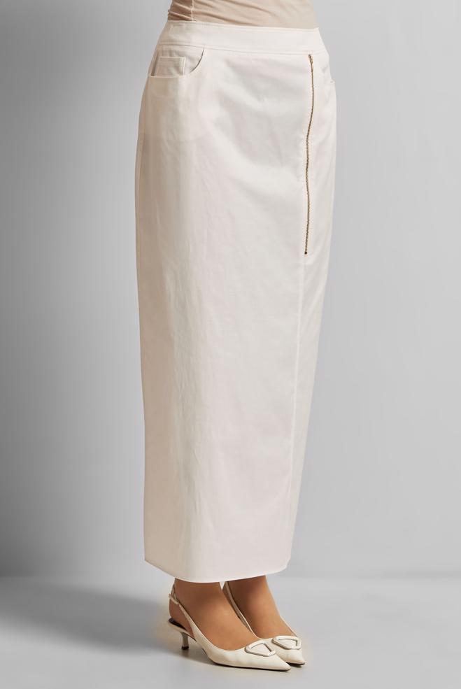 Hijab clothing WHITE COTTON SKIRT 60692 - ALVİNA