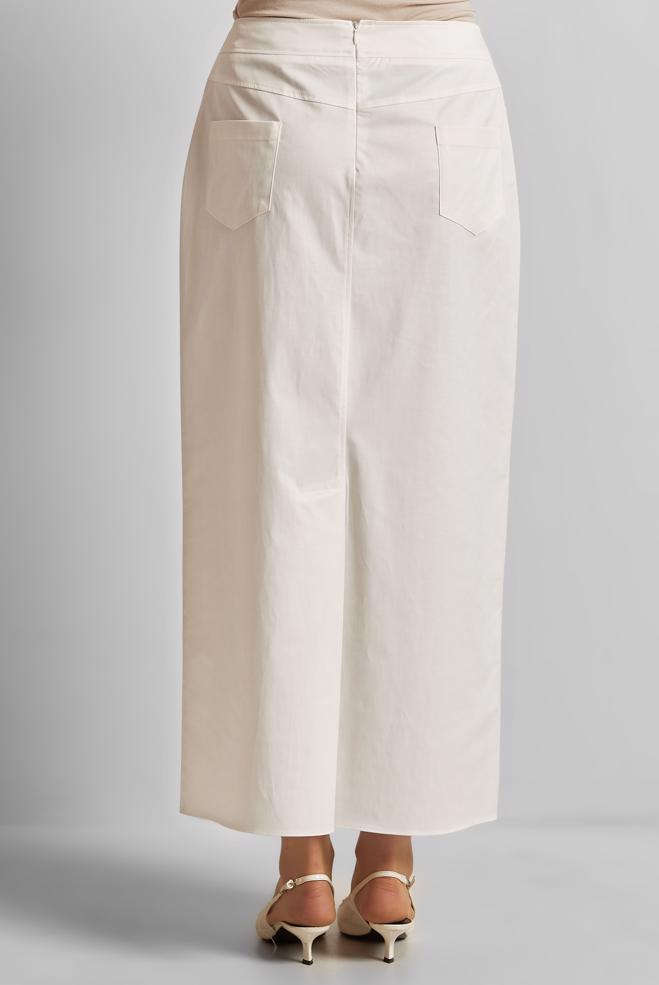 Hijab clothing WHITE COTTON SKIRT 60692 - ALVİNA