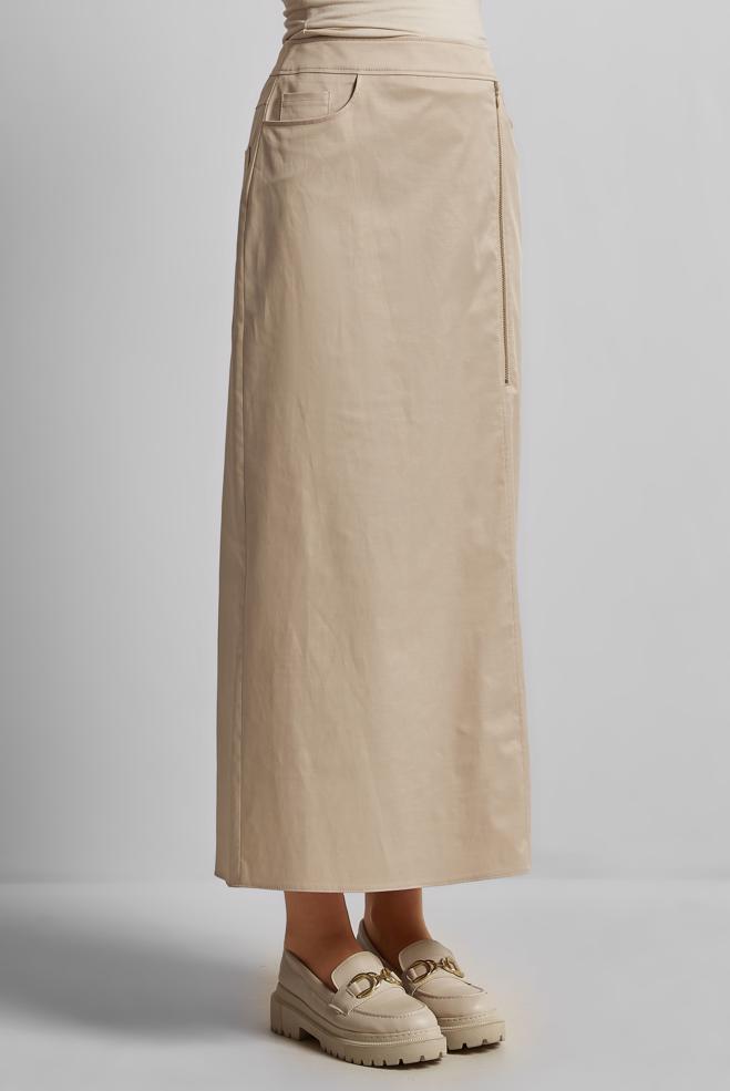 Hijab clothing BEIGE COTTON SKIRT 60692 - ALVİNA