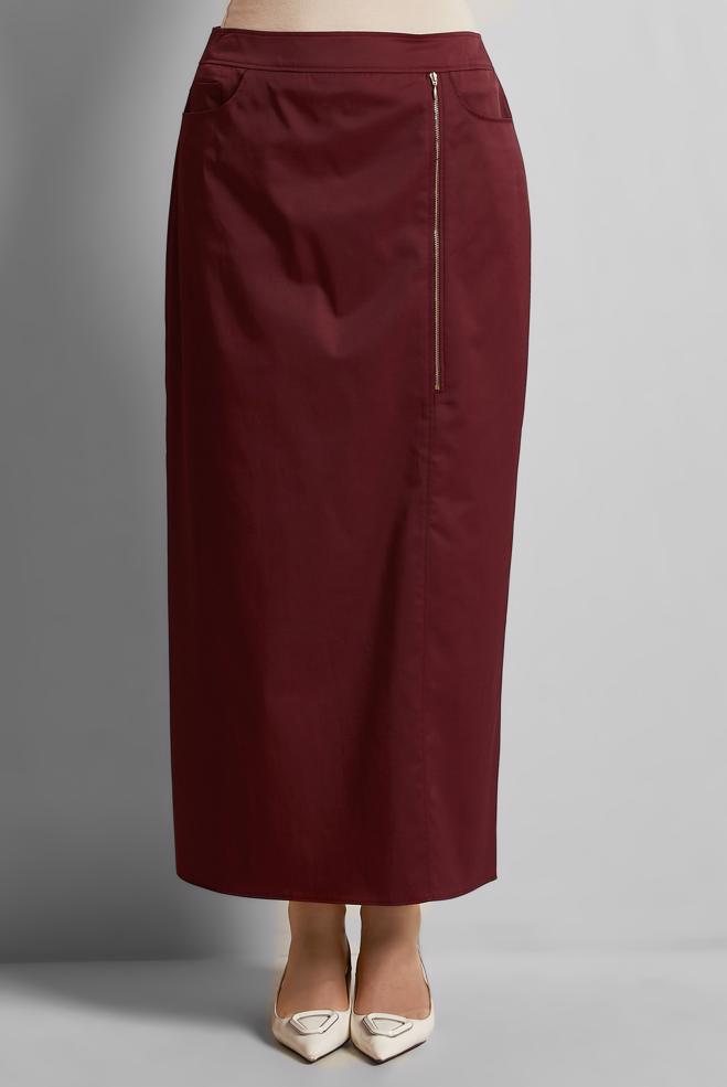 Hijab clothing CLARET RED COTTON SKIRT 60692 - ALVİNA