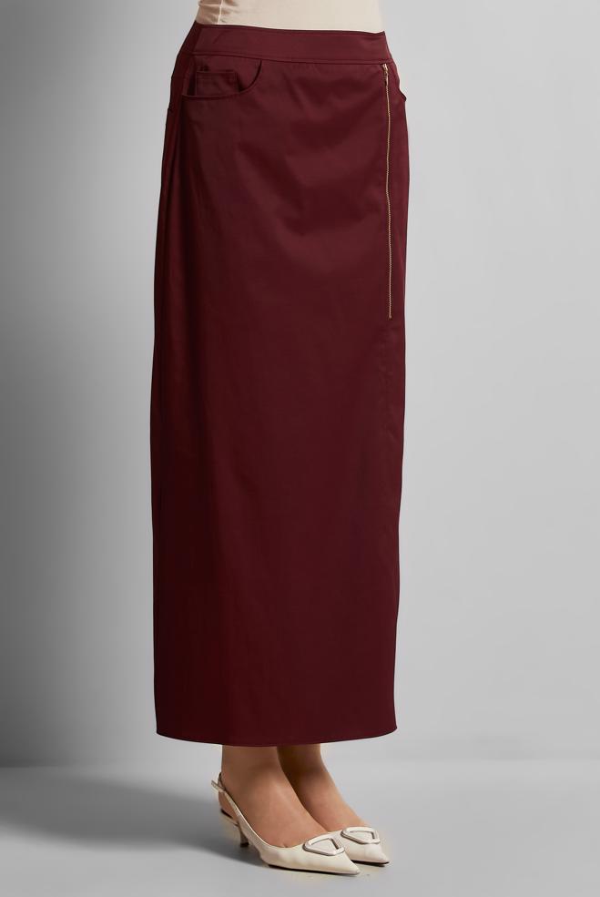 Hijab clothing CLARET RED COTTON SKIRT 60692 - ALVİNA