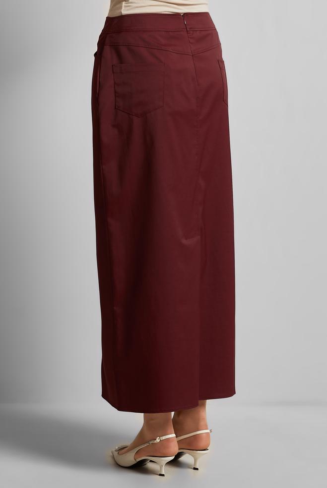 Hijab clothing CLARET RED COTTON SKIRT 60692 - ALVİNA