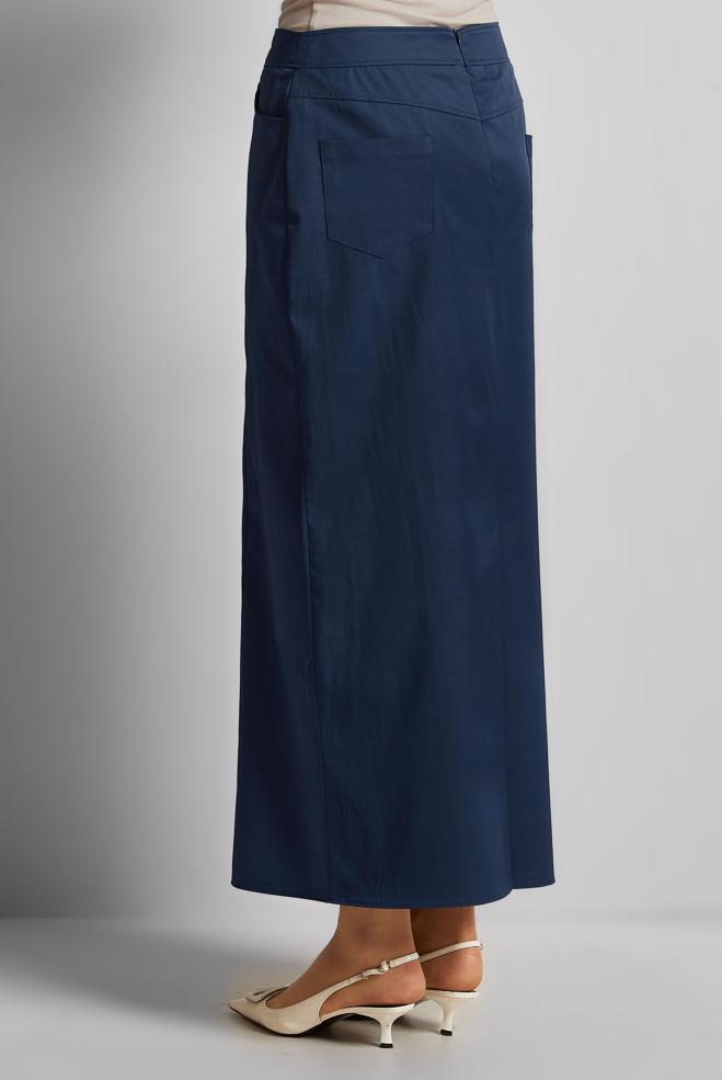 Hijab clothing NAVY BLUE COTTON SKIRT 60692 - ALVİNA