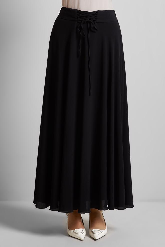 Hijab clothing BLACK TIE DETAILED SKIRT 60693 - ALVİNA