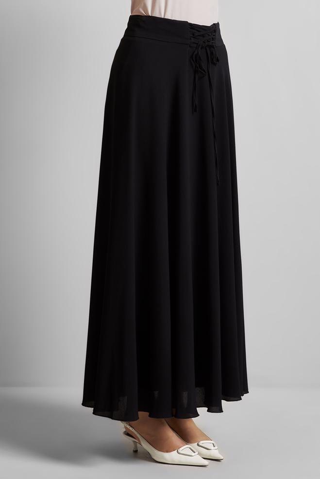 Hijab clothing BLACK TIE DETAILED SKIRT 60693 - ALVİNA