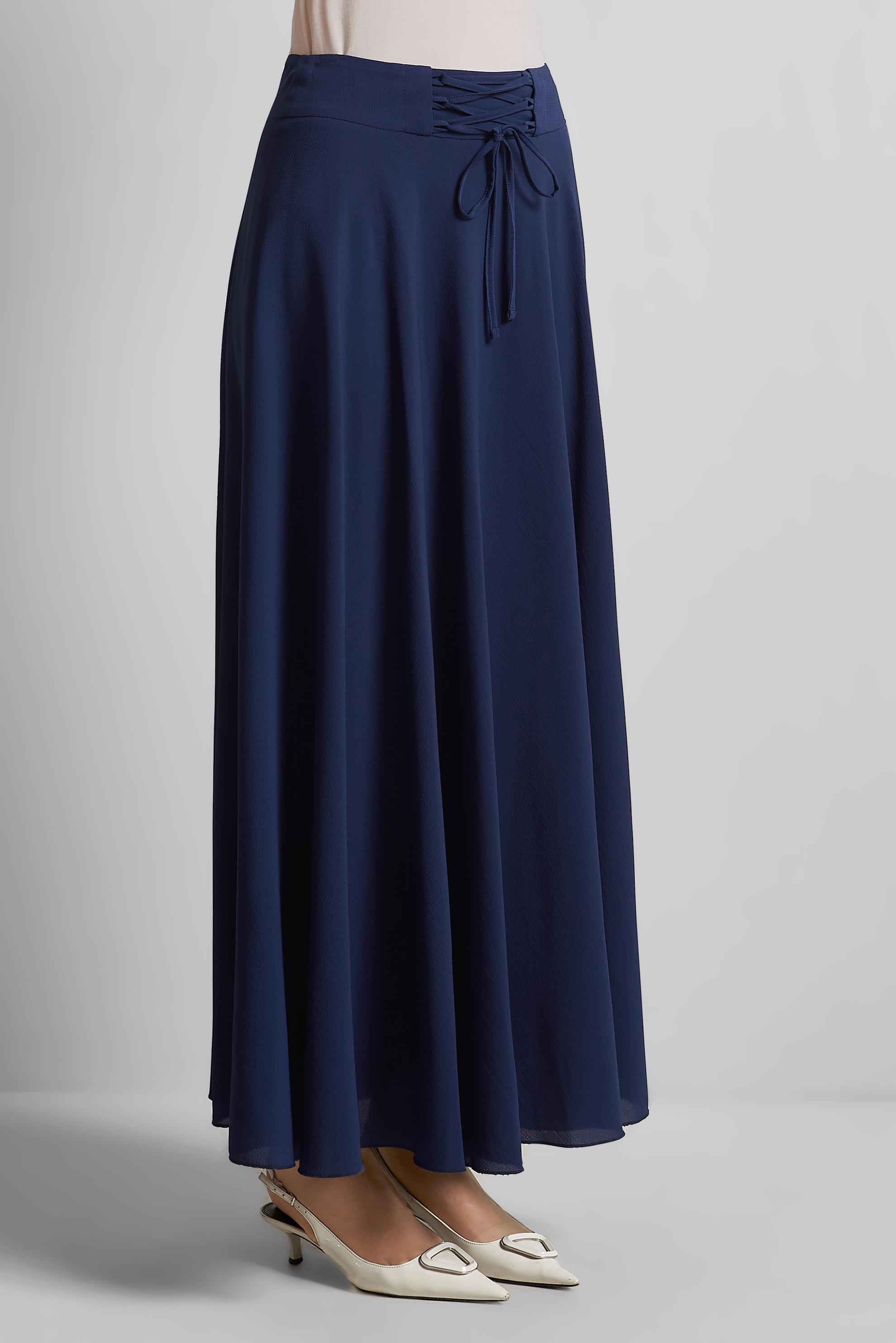 Vêtements hijab BLEU MARINE JUPE DÉTAILLÉE À NOUER 60693