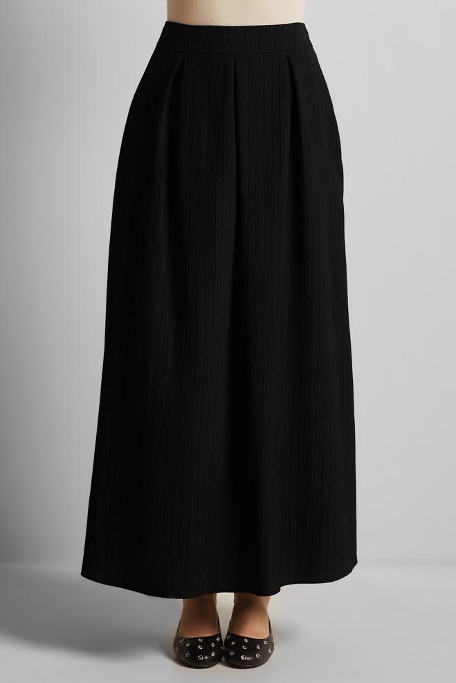 Hijab clothing BLACK A CUT SKIRT 60694 - ALVİNA