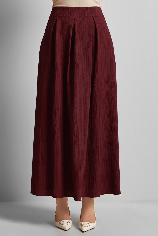 Hijab clothing CLARET RED A CUT SKIRT 60694 - ALVİNA