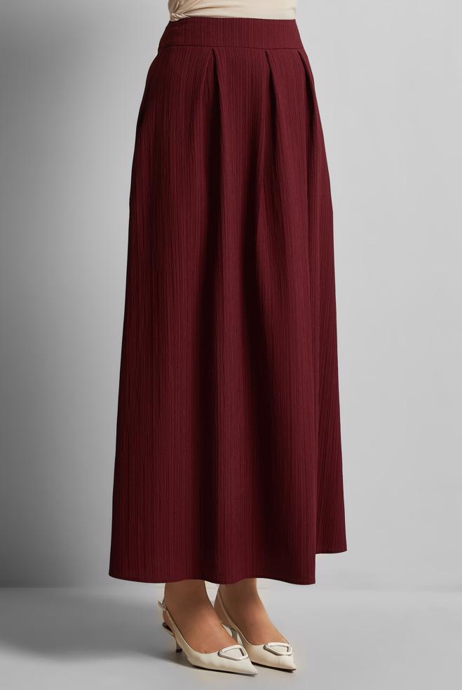 Hijab clothing CLARET RED A CUT SKIRT 60694 - ALVİNA