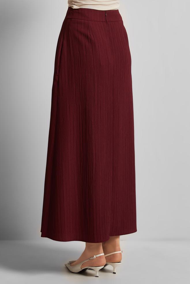 Hijab clothing CLARET RED A CUT SKIRT 60694 - ALVİNA
