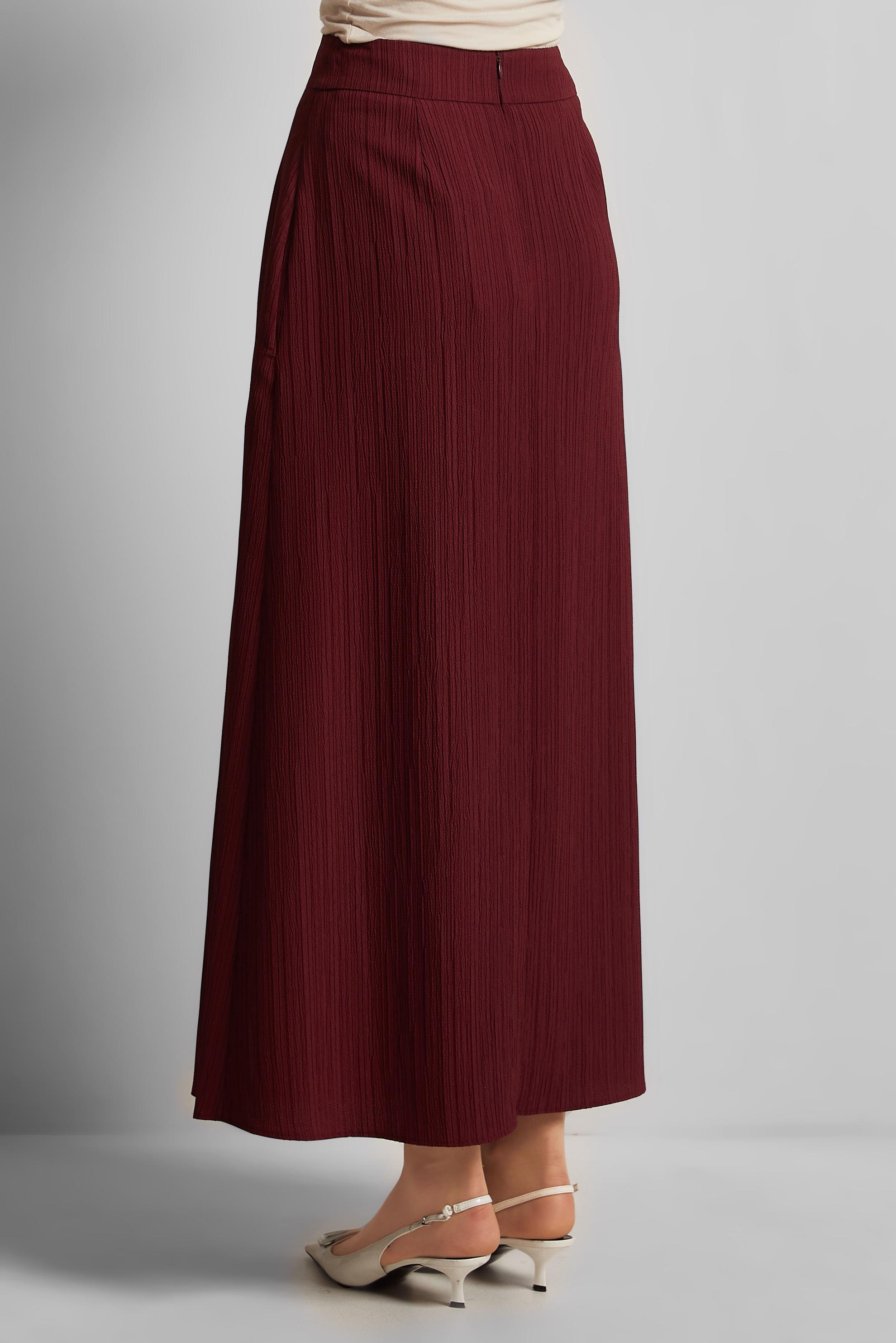 Tesettür giyim BORDO A KESİM ETEK 60694