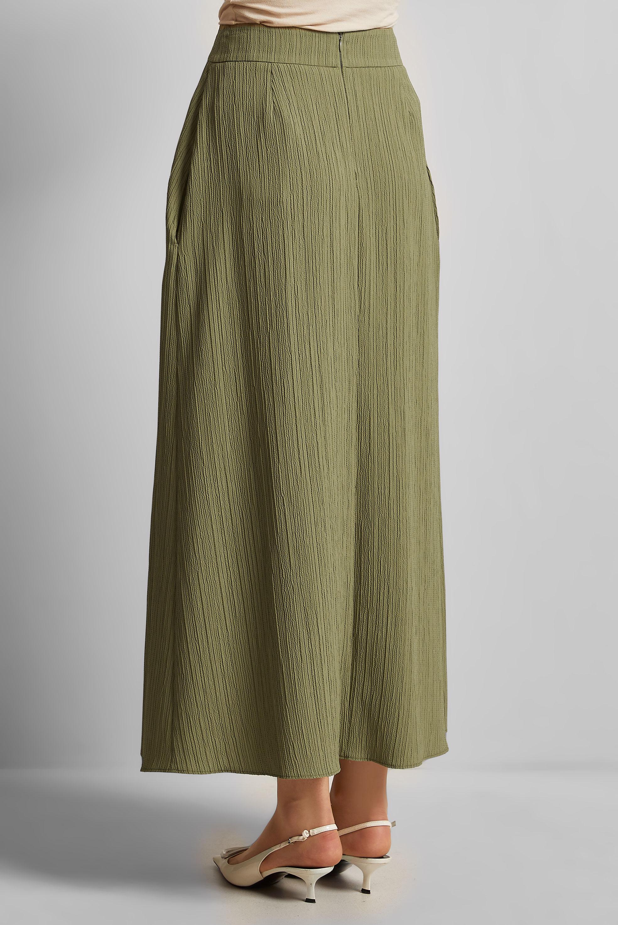 Tesettür giyim HAKİ A KESİM ETEK 60694