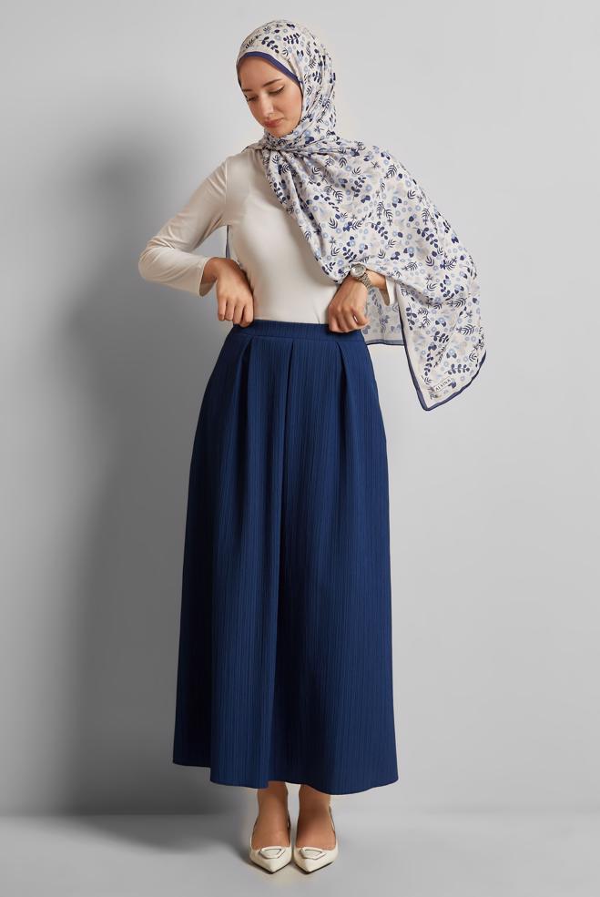Hijab clothing NAVY BLUE A CUT SKIRT 60694 - ALVİNA
