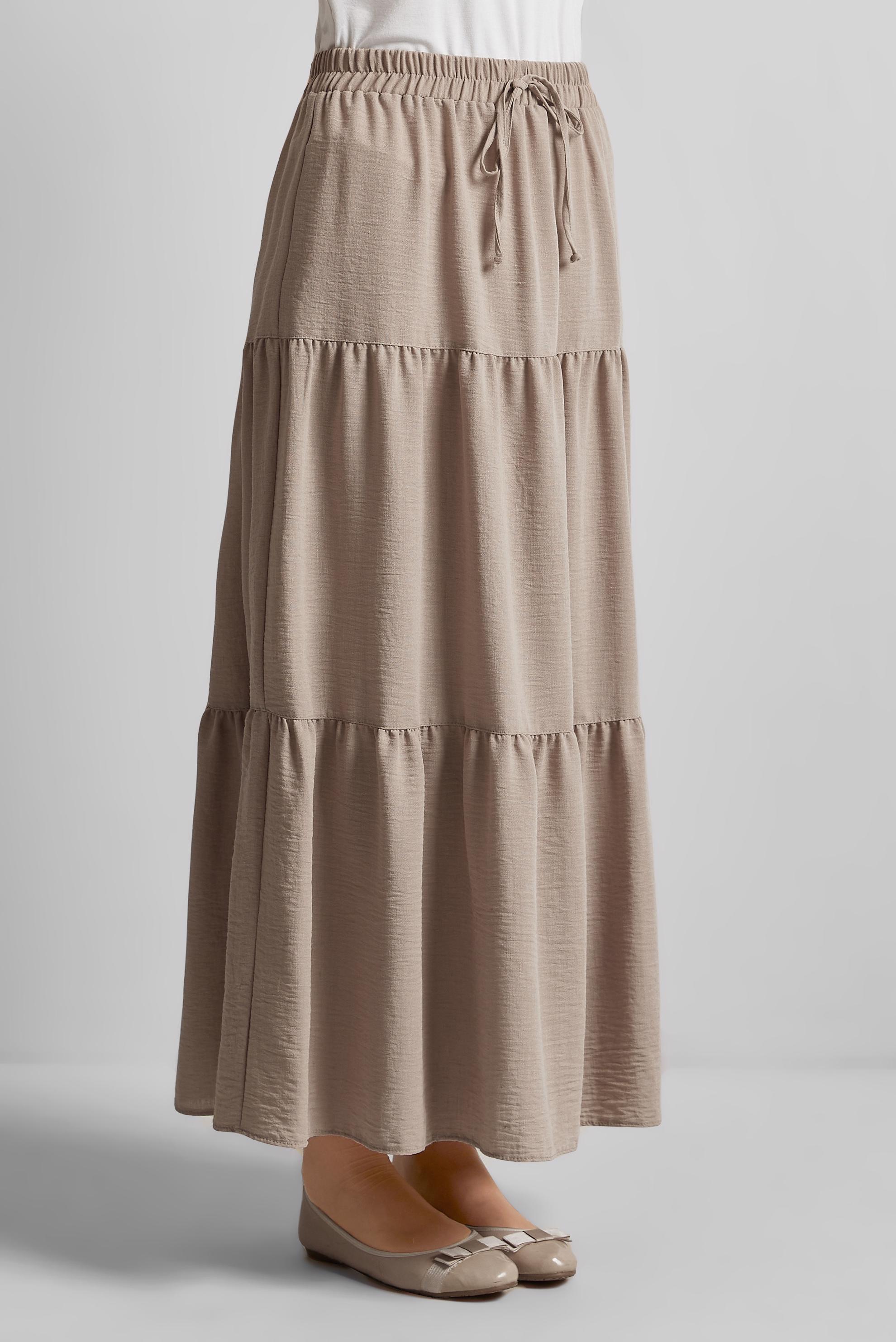Hijab clothing BEIGE ELASTIC WAIST SKIRT 60695