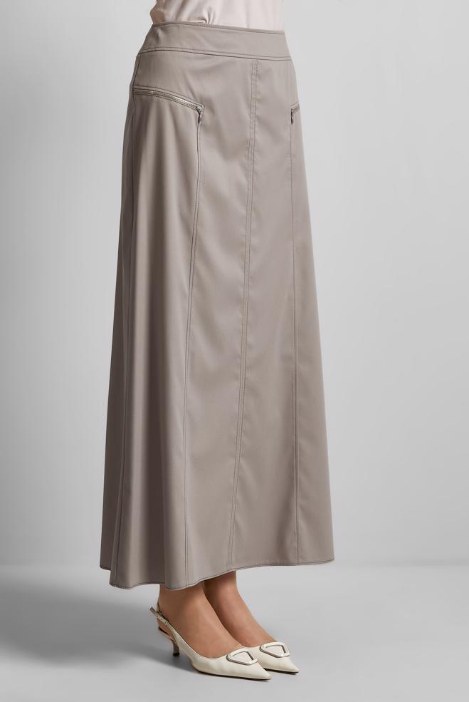 Tesettür giyim BEJ DÜZ ETEK 60696 - ALVİNA