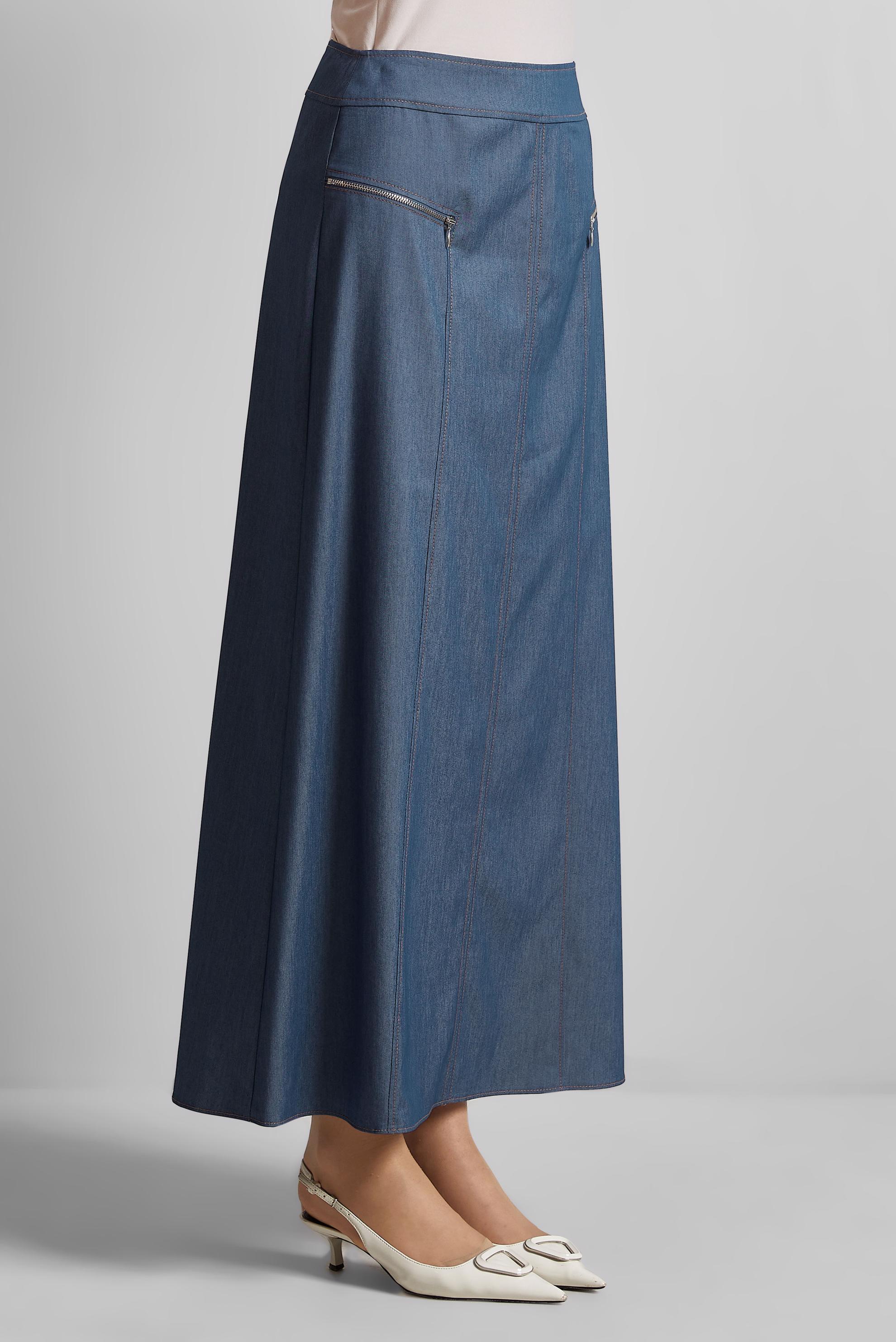 Tesettür giyim LACİVERT DÜZ ETEK 60696