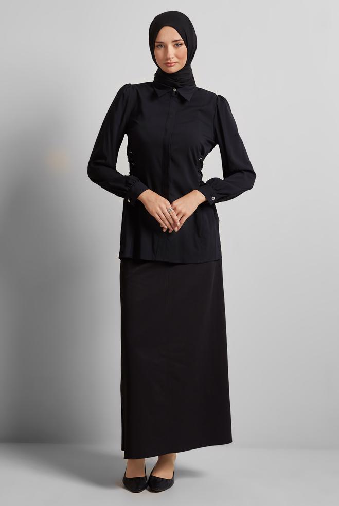 Hijab clothing BLACK STRAIGHT SKIRT 60697 - ALVİNA