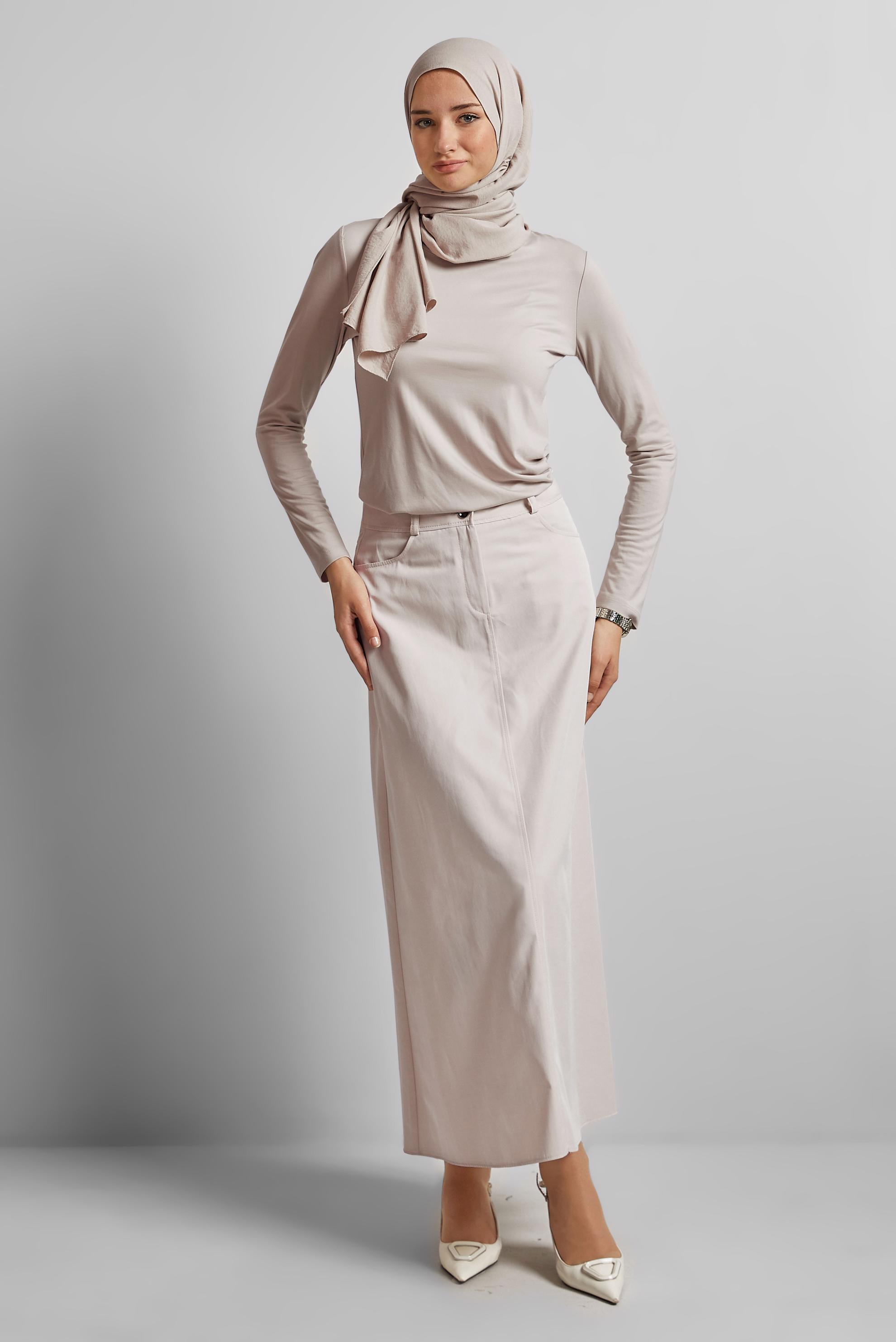 Vêtements hijab BEIGE JUPE DROITE 60697