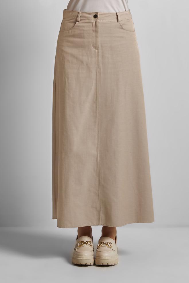 Hijab-Kleidung BEIGE GERADER ROCK 60697 - ALVİNA