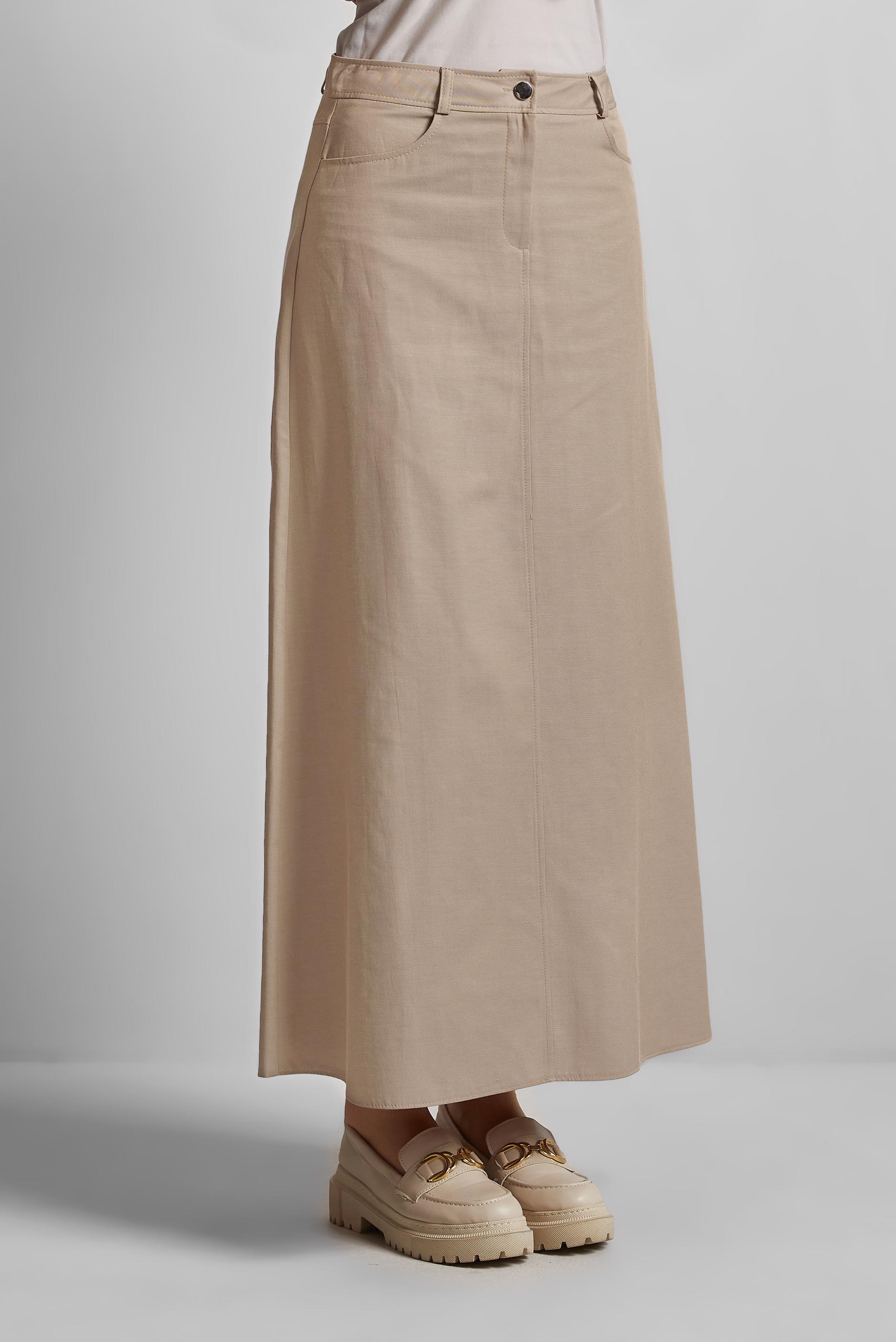 Tesettür giyim BEJ DÜZ ETEK 60697