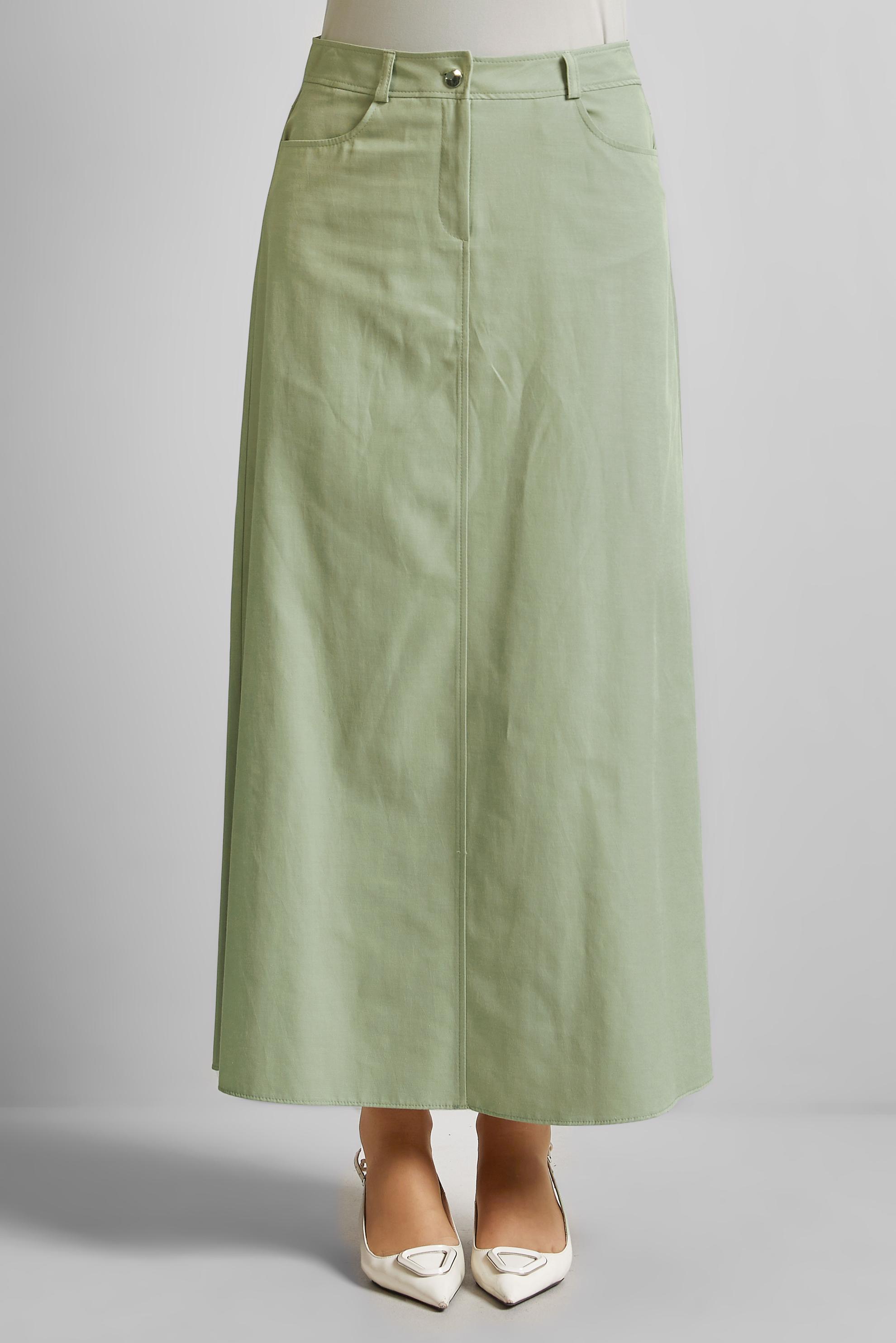 Tesettür giyim YEŞİL DÜZ ETEK 60697