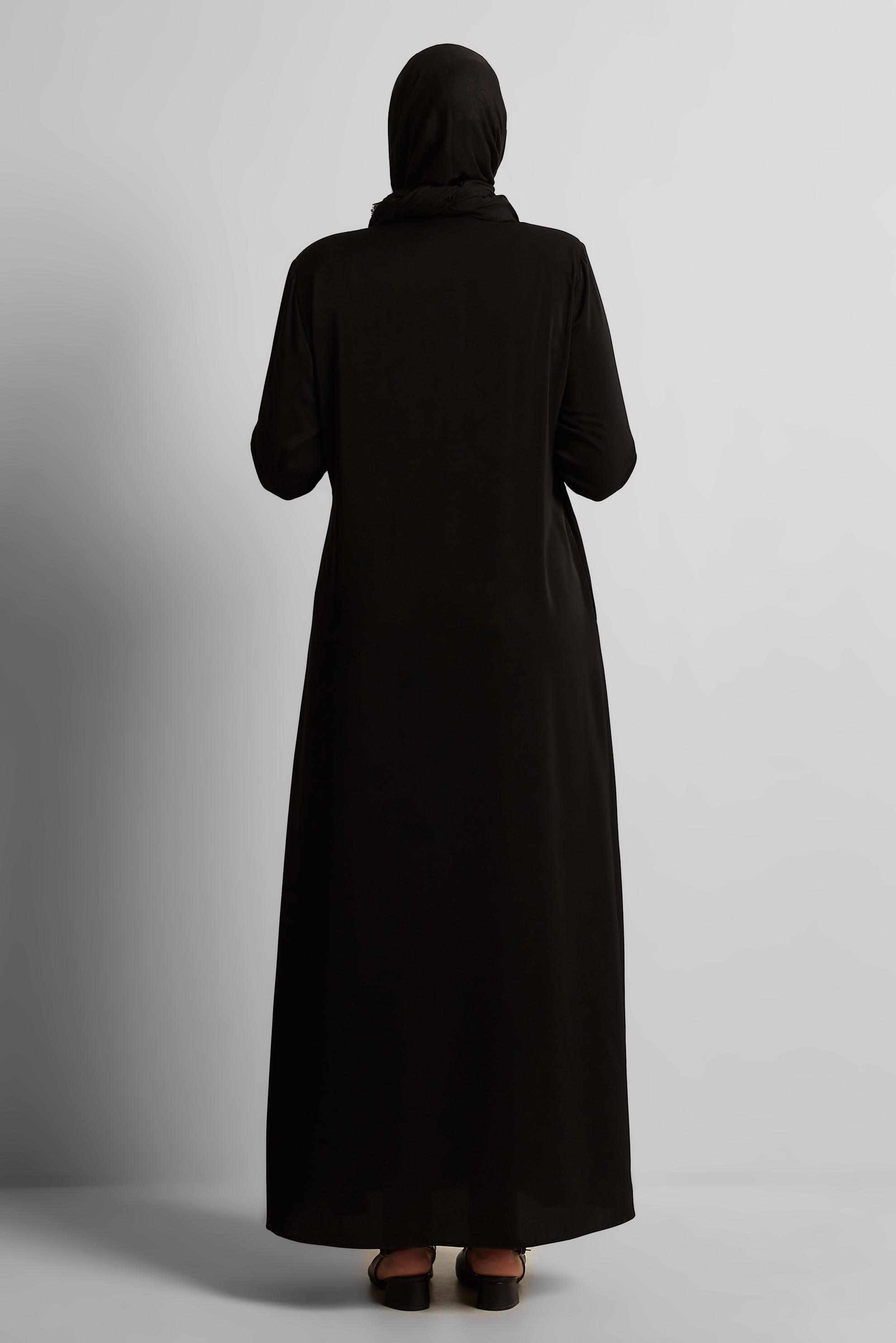 Vêtements hijab NOIR COUCHE DE FINITION BRODÉE GEMME 80120