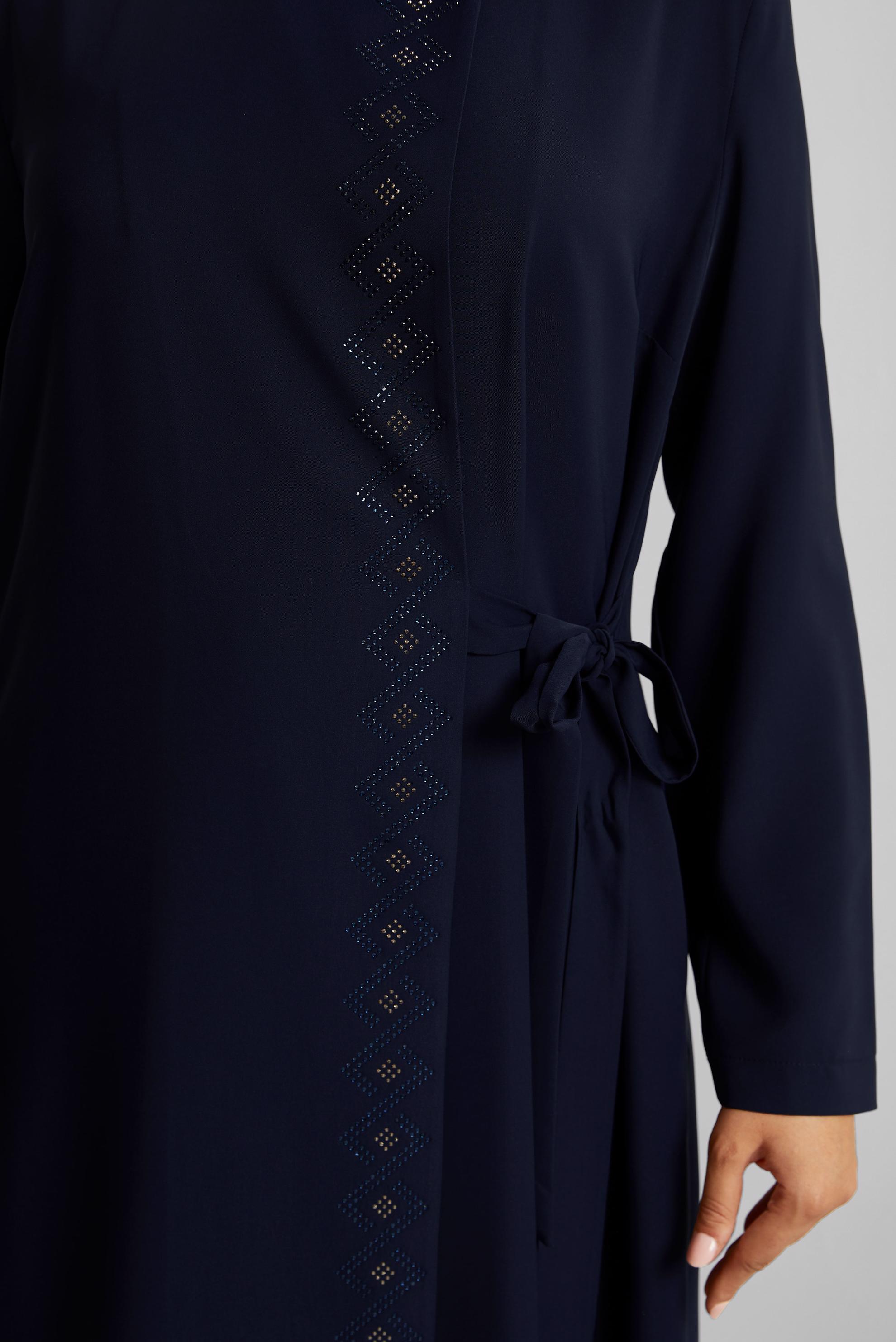 Vêtements hijab BLEU MARINE COUCHE DE FINITION BRODÉE GEMME 80120