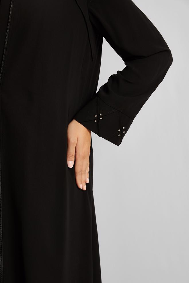 Hijab clothing BLACK ABAYA WITH GEM 80121 - ALVİNA