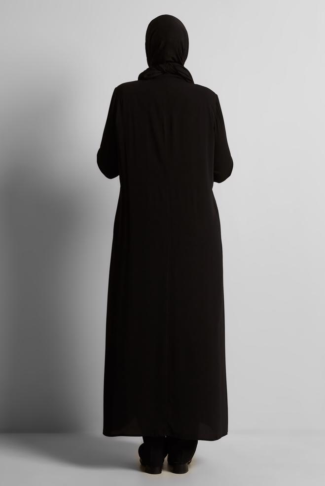 Hijab clothing BLACK ABAYA WITH GEM 80121 - ALVİNA
