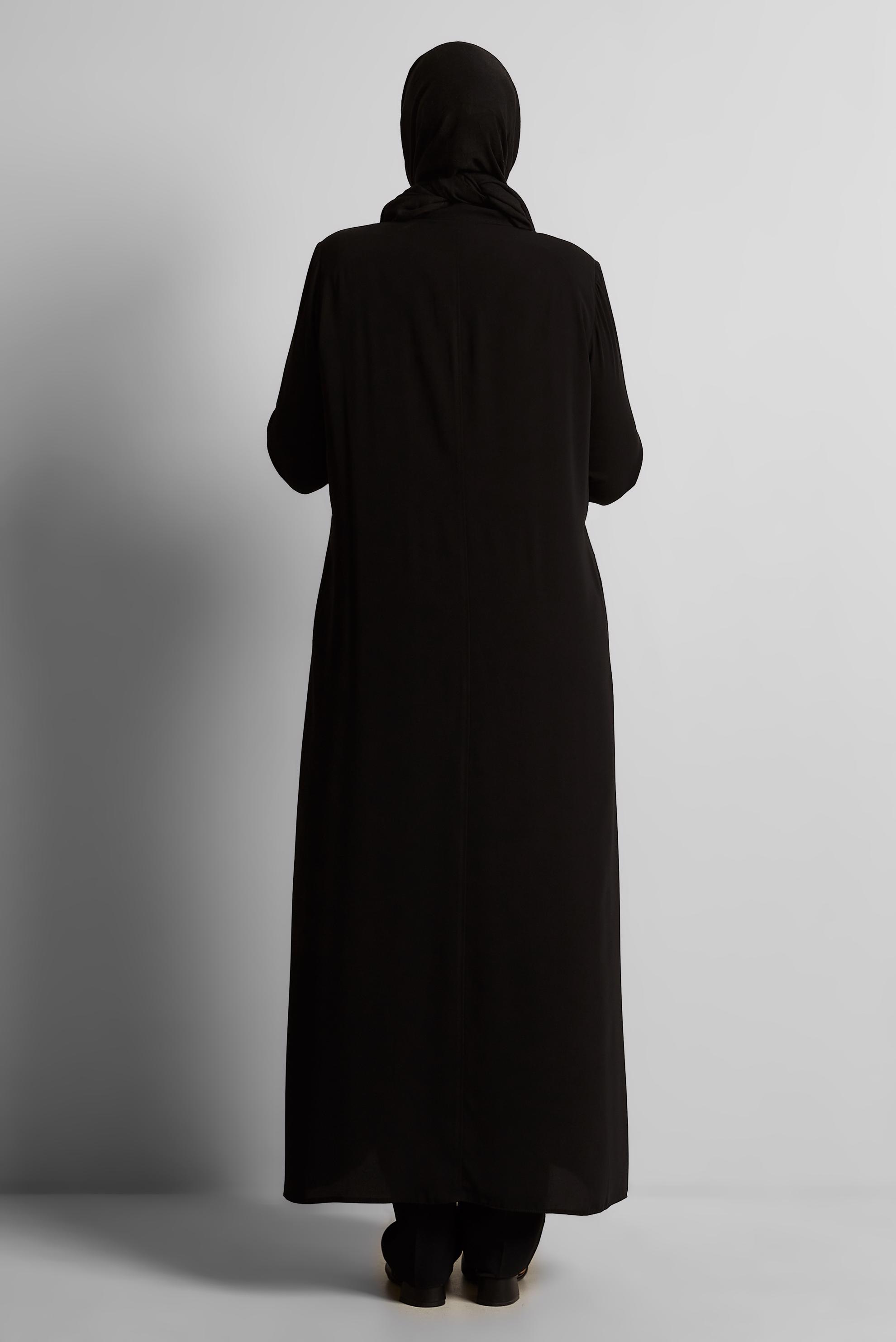 Vêtements hijab NOIR ABAYA AVEC DÉTAILS DE PIERRES 80121