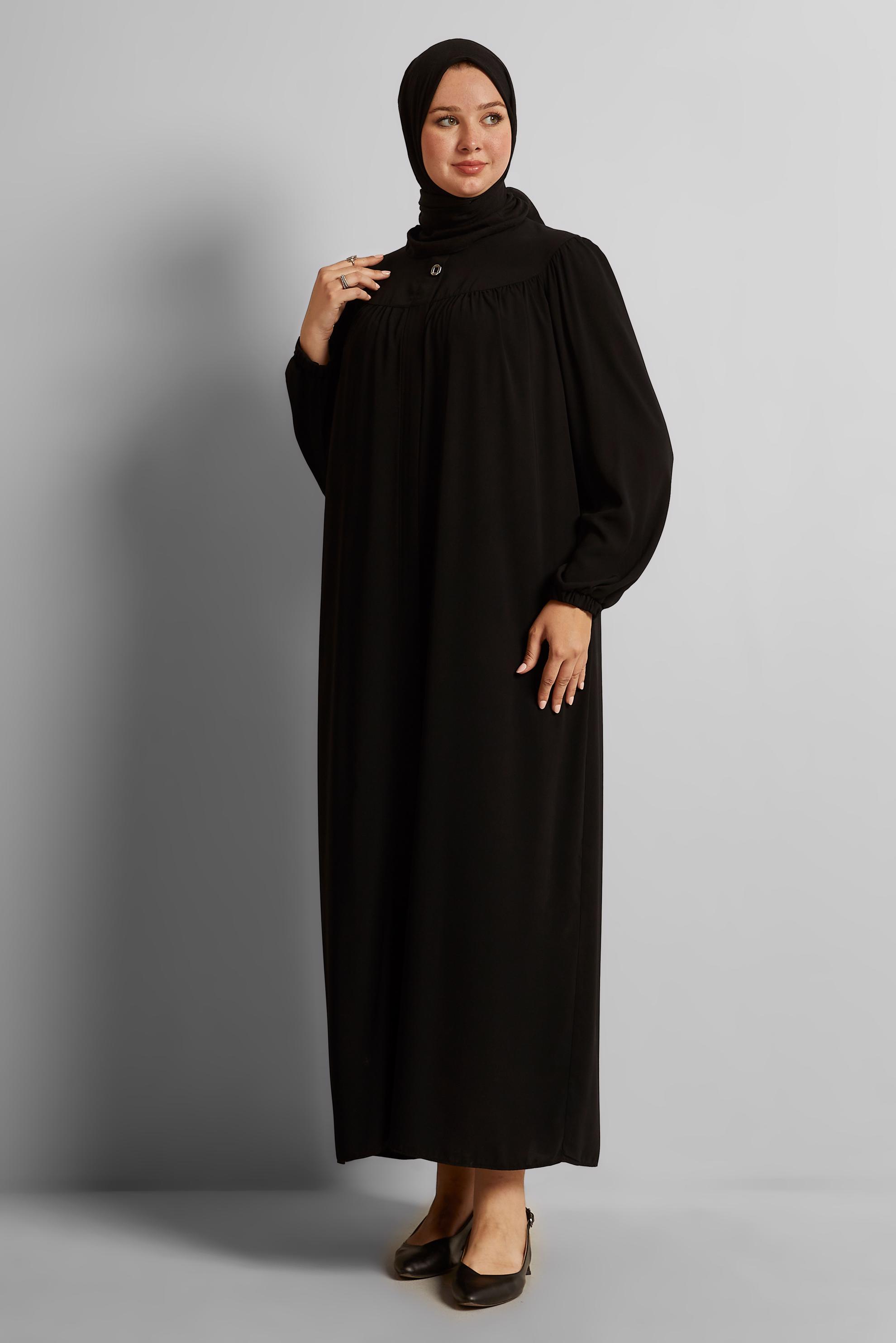 Vêtements hijab NOIR COUCHE DE FINITION ZIPPÉE 80122