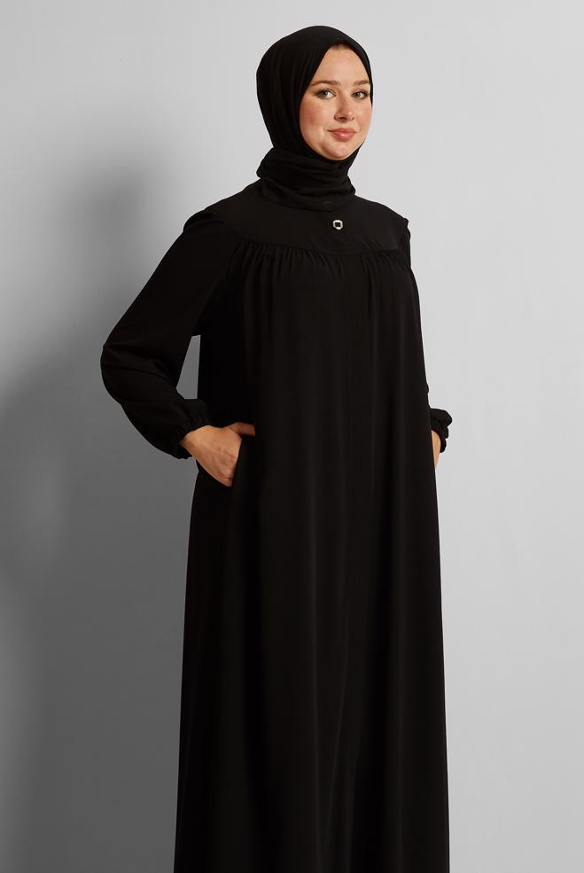 Vêtements hijab NOIR COUCHE DE FINITION ZIPPÉE 80122 - ALVİNA