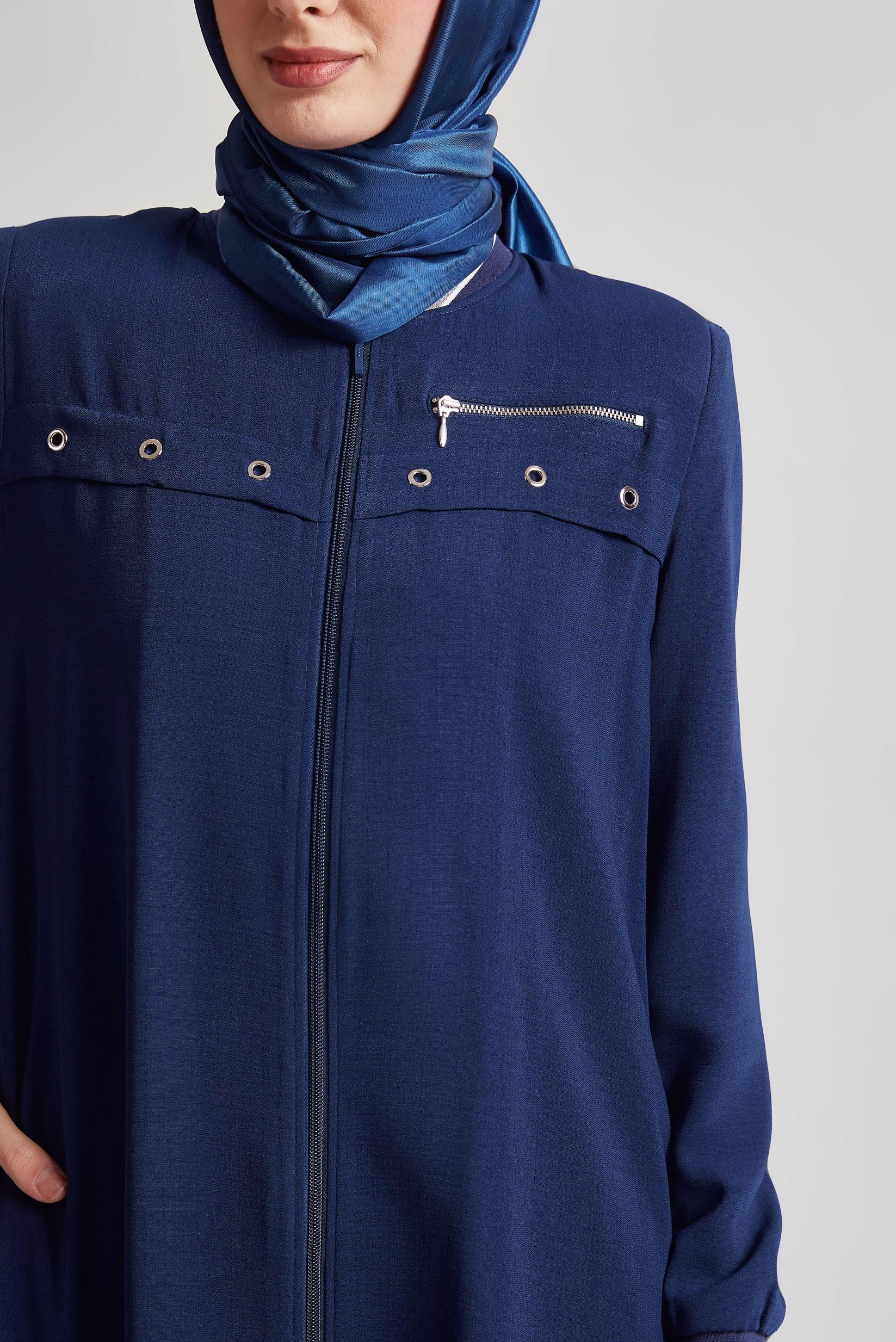 Vêtements hijab BLEU MARINE ABAYA EN LIN 80123