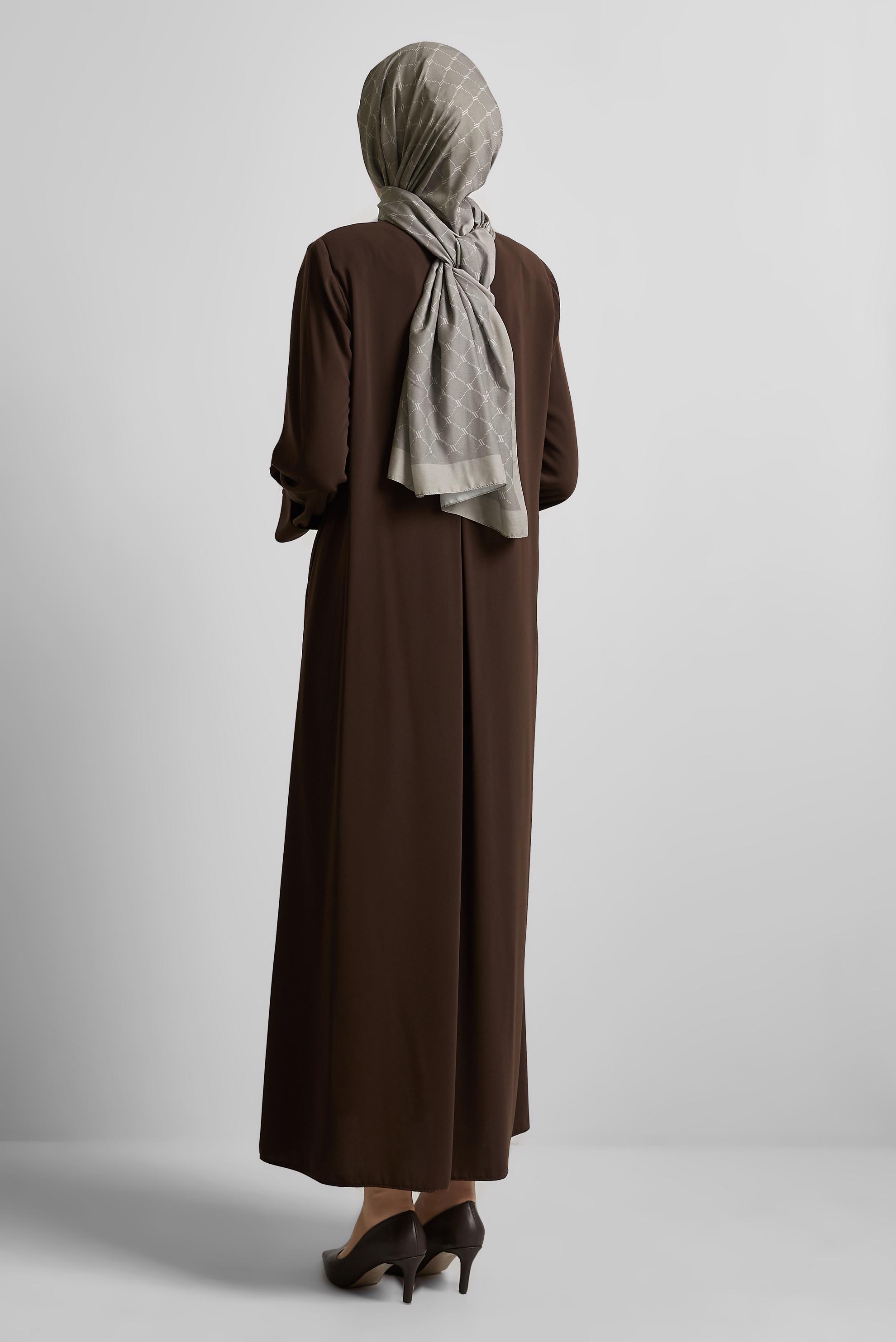 Vêtements hijab BRUN ABAYA DROITE 80124