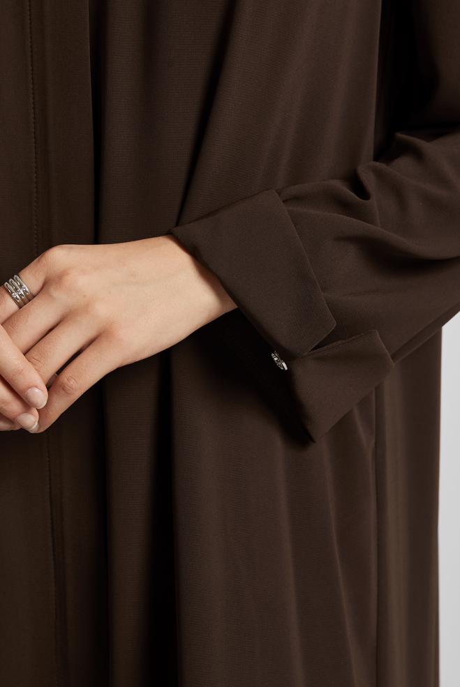 Vêtements hijab BRUN ABAYA DROITE 80124 - ALVİNA