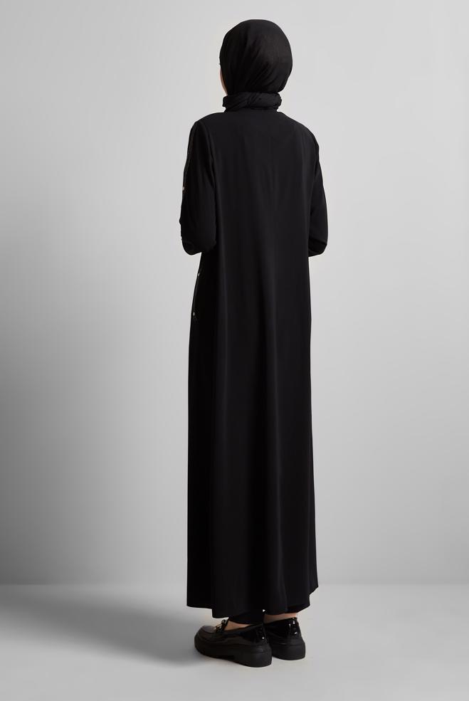 Vêtements hijab NOIR ABAYA ZIPPÉE 80127 - ALVİNA