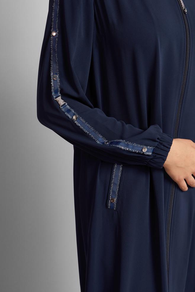 Vêtements hijab BLEU MARINE ABAYA ZIPPÉE 80127 - ALVİNA