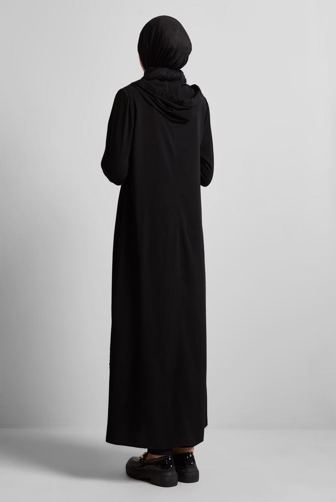 Vêtements hijab NOIR ABAYA À CAPUCHE 80129 - ALVİNA