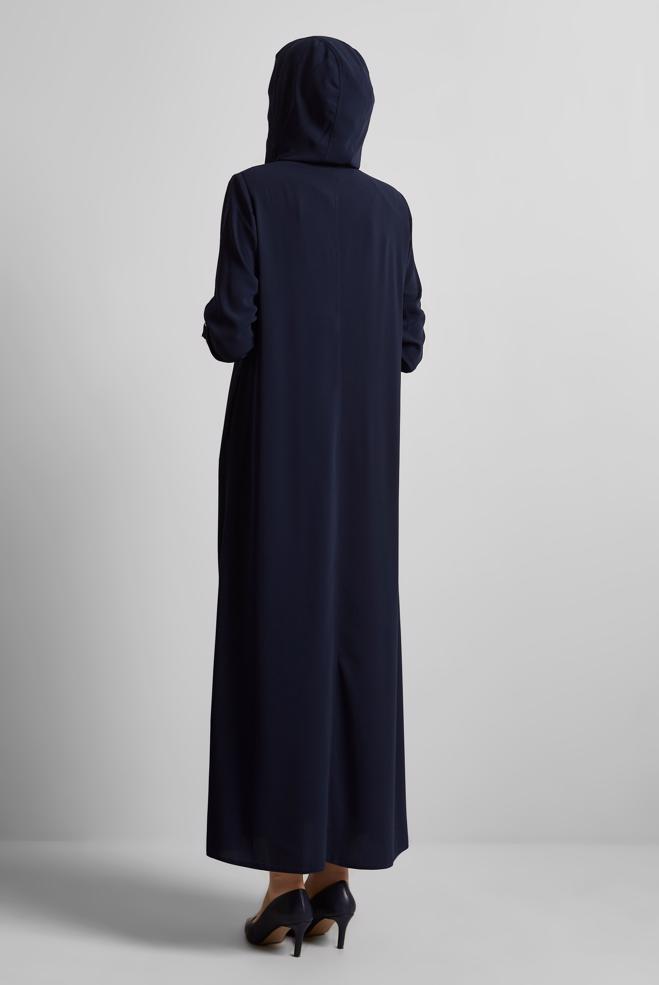 Vêtements hijab BLEU MARINE ABAYA À CAPUCHE 80129 - ALVİNA