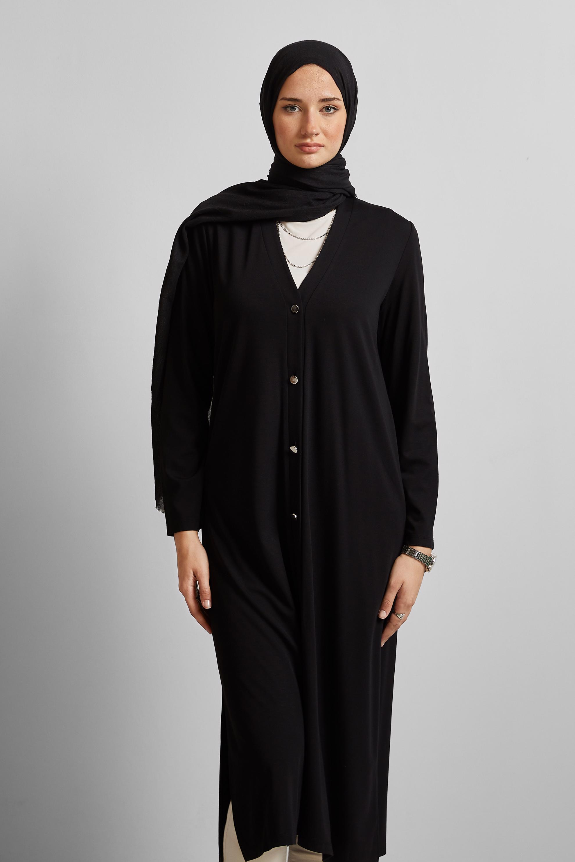 Vêtements hijab NOIR CARDIGAN LONG 45689