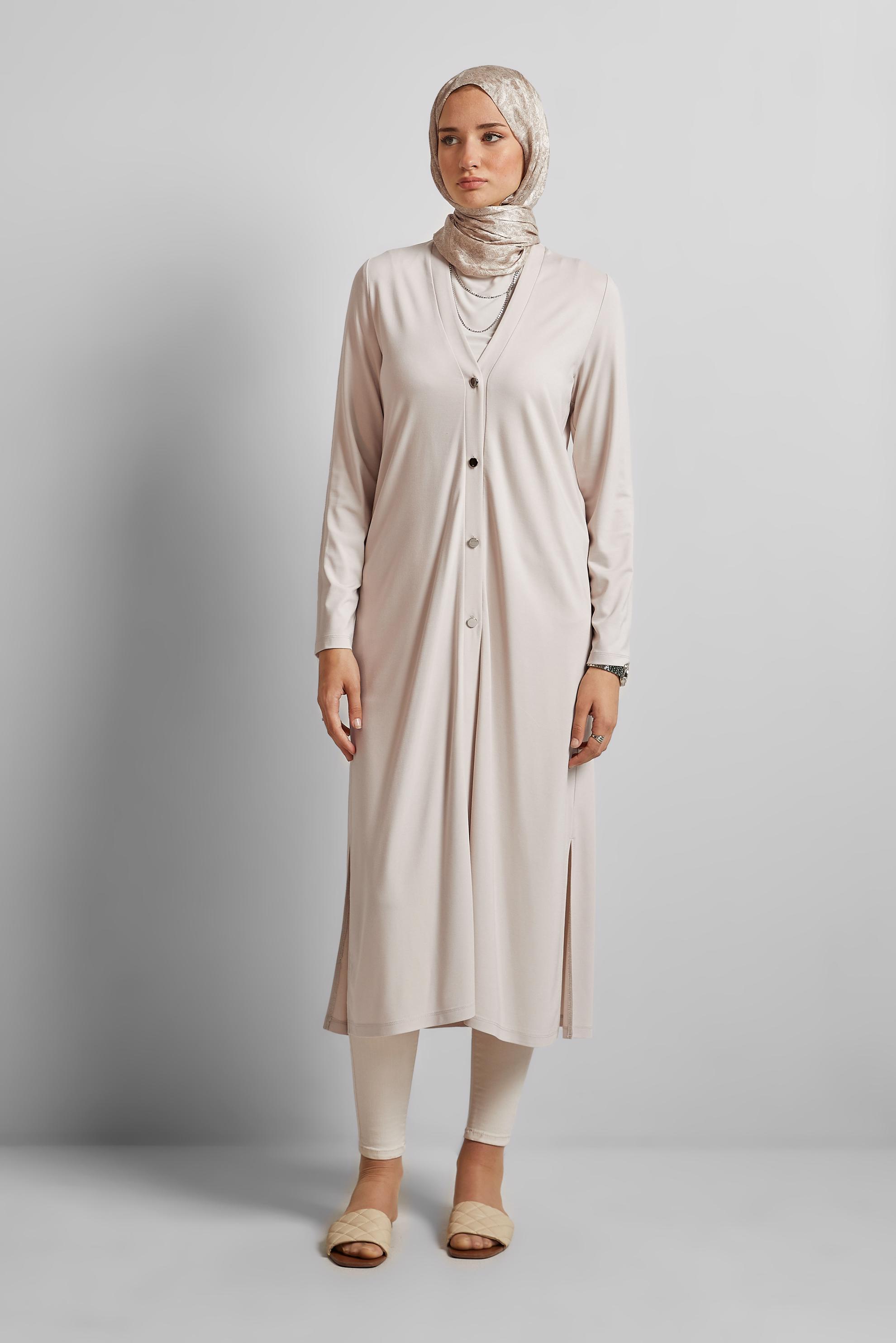 Vêtements hijab BEIGE CARDIGAN LONG 45689