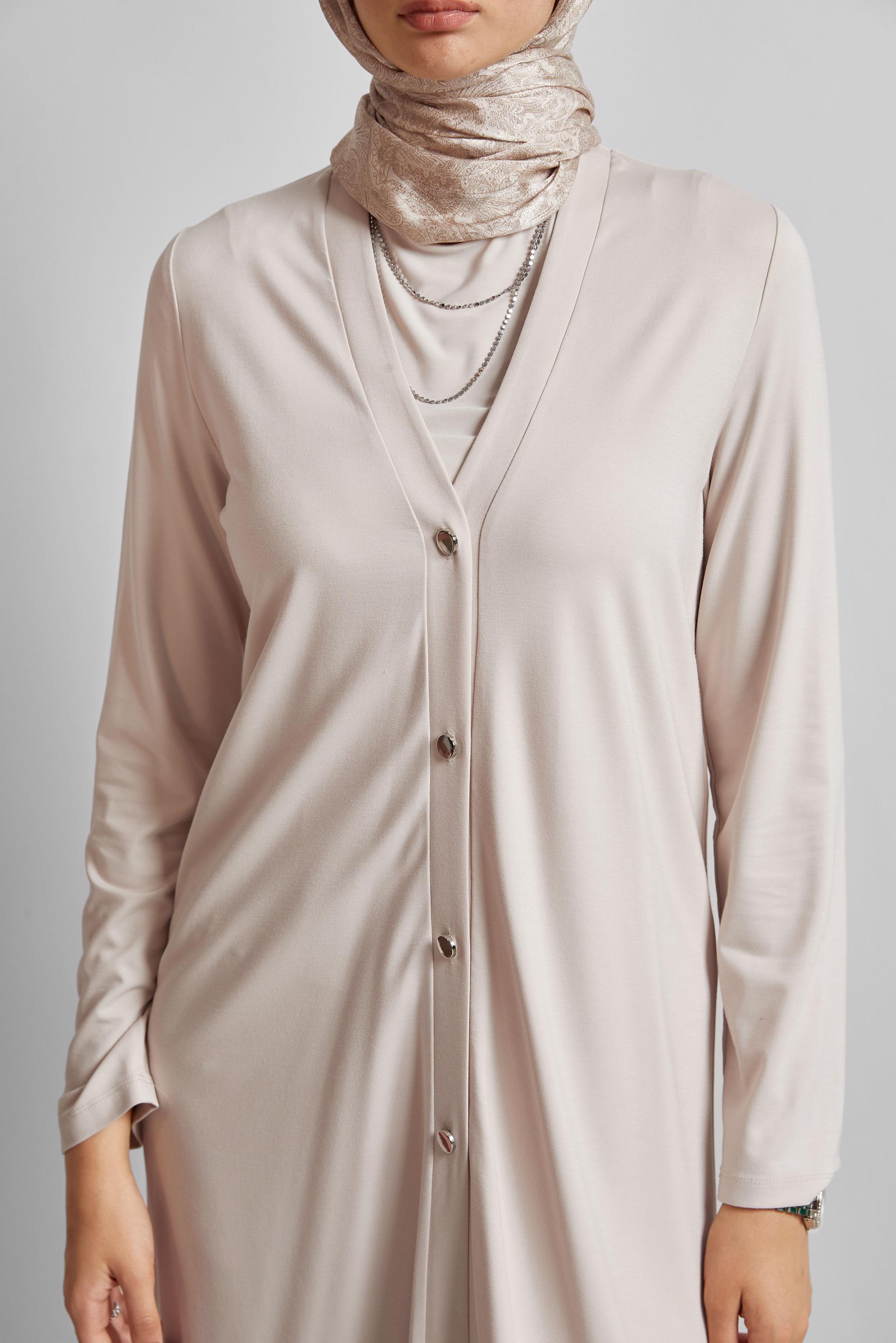 Vêtements hijab BEIGE CARDIGAN LONG 45689